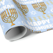 Happy Chrismukkah Menorah Cadeaupapier (Rol Hoek)