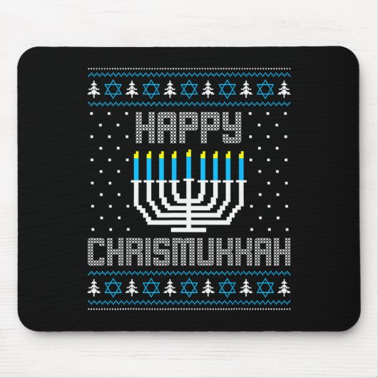 Happy Chrismukkah Menorah Ugly Sweater Christmas H Muismat (Voorkant)