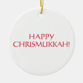 Happy Chrismukkah red white Kerstfeestdag Keramisch Ornament (Voorkant)