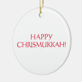 Happy Chrismukkah red white Kerstfeestdag Keramisch Ornament (Links)