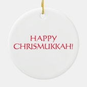 Happy Chrismukkah red white Kerstfeestdag Keramisch Ornament (Achterkant)