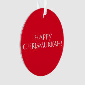 Happy Chrismukkah red white Kerstfeestdag Ornament (voorkant)