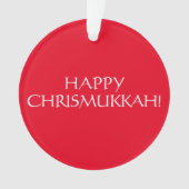 Happy Chrismukkah red white Kerstfeestdag Ornament (voorkant)