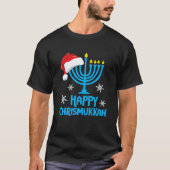 Happy Chrismukkah Santa Hat Kersthanukkah T-shirt (Voorkant)