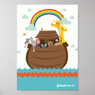 Happy Christelijk Kinder Poster Bijbelverhaal Noah
