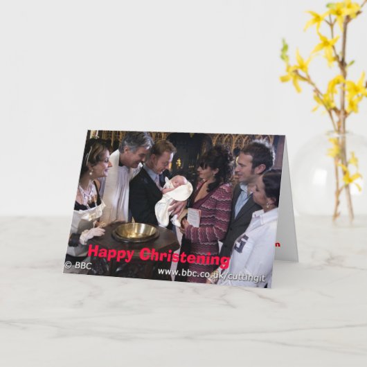 Happy Christening Kaart (Gele Bloem)
