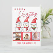 Happy Christmas 3 foto Feestdagenkaart (Staand voorkant)