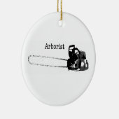Happy Christmas Arborist Tree Chirurg kettingzaag Keramisch Ornament (Rechts)