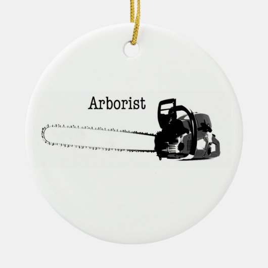 Happy Christmas Arborist Tree Chirurg kettingzaag Keramisch Ornament (Voorkant)
