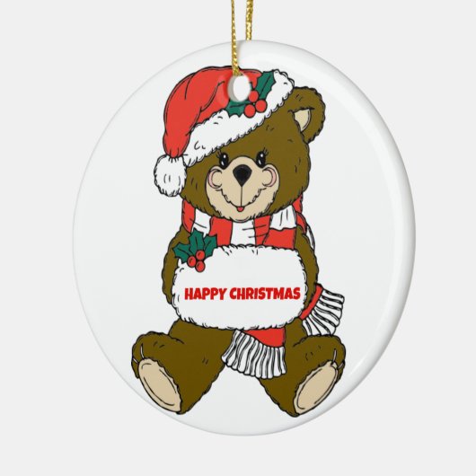 Happy Christmas-Beer Keramisch Ornament (Links)