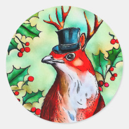 Happy Christmas Bird Ronde Sticker