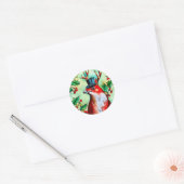Happy Christmas Bird Ronde Sticker (Envelop)
