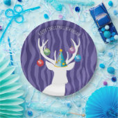 Happy Christmas Birthday Deer Party Papieren Bordje (Feest)