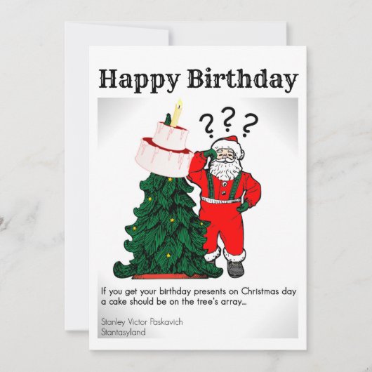 Happy Christmas Birthday Design Kaart (Voorkant)