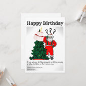 Happy Christmas Birthday Design Kaart (Voorkant / Achterkant in situ)