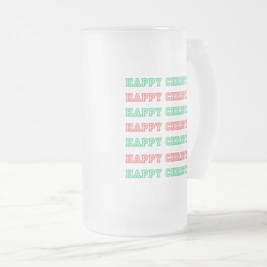 Happy Christmas Blank Matglas Bierpul (Voorkant rechts)