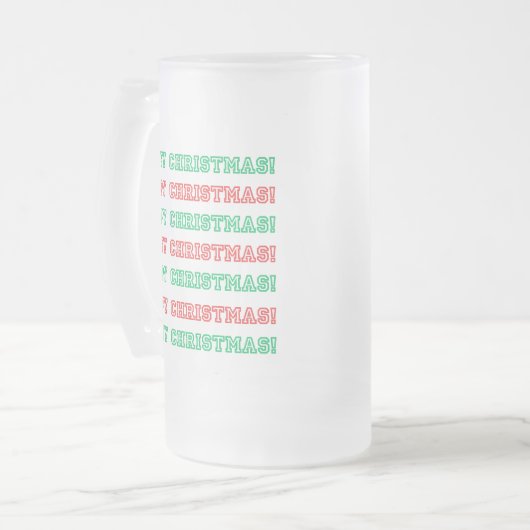 Happy Christmas Blank Matglas Bierpul (Voorkant links)