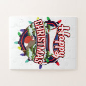 Happy Christmas cartoon logo Legpuzzel (Horizontaal)