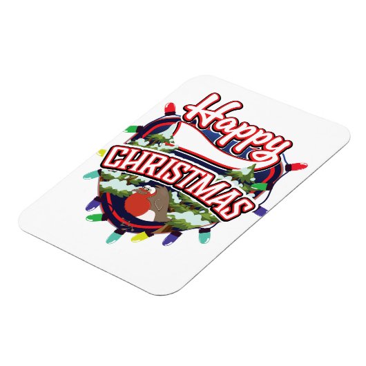 Happy Christmas cartoon logo Magneet (Linkerzijde)