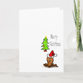 Happy Christmas cartoon worm voorkant kerstboom Feestdagen Kaart