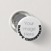 Happy Christmas Custom Foto Button & tekst Badge (Voorkant /achterkant)