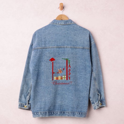 Happy Christmas Denim Jacket (Hangar)