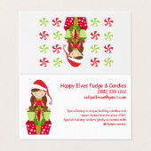 Happy Christmas Elf  kleine vakantie Visitekaartje (Buitenkant ongevouwen)