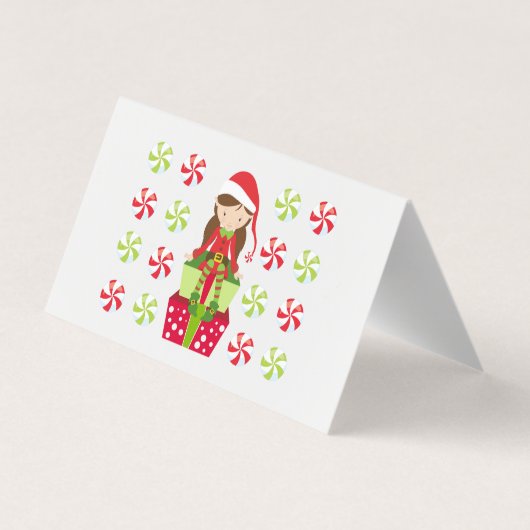 Happy Christmas Elf  kleine vakantie Visitekaartje (Achterkant)