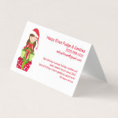 Happy Christmas Elf  kleine vakantie Visitekaartje (Voorkant)