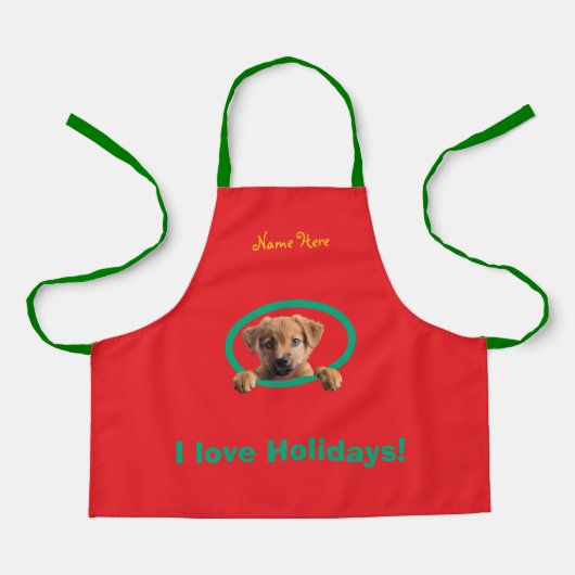 Happy Christmas Family-loviing Cutest Puppy  Apron Schort (Voorkant)