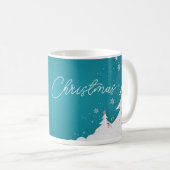 Happy Christmas – Festive Holiday Blue Mug Koffiemok (Voorkant rechts)