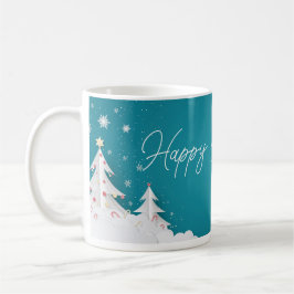 Happy Christmas – Festive Holiday Blue Mug Koffiemok