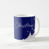 Happy Christmas – Festive Holiday Blue Mug Koffiemok (Voorkant rechts)