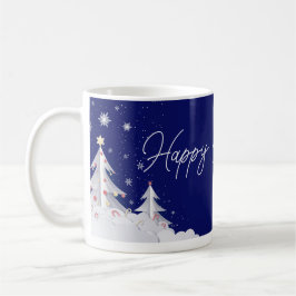Happy Christmas – Festive Holiday Blue Mug Koffiemok