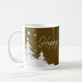 Happy Christmas – Festive Holiday Brown Mug Koffiemok