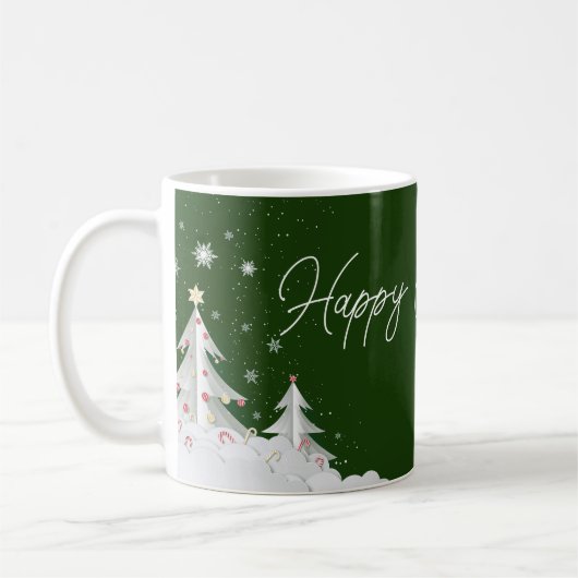 Happy Christmas – Festive Holiday Green Mug Koffiemok (Links)