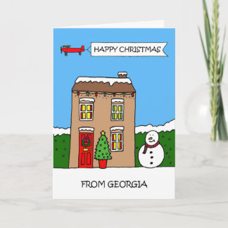 Happy Christmas From Georgia Feestdagen Kaart