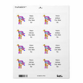 Happy Christmas Giraffe Label (Full Sheet)