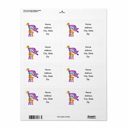 Happy Christmas Giraffe Label (Full Sheet)