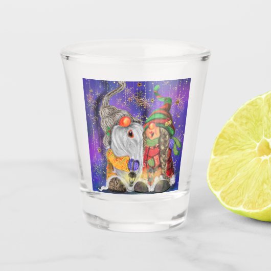 Happy Christmas Gnomen Shot Glass Shot Glas (Voorkant)