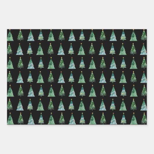 Happy Christmas goud en zwart inpakpapier (Voorkant 3)