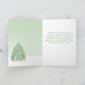 Happy Christmas Green Waterverf kerstboom Feestdagen Kaart (Binnen)
