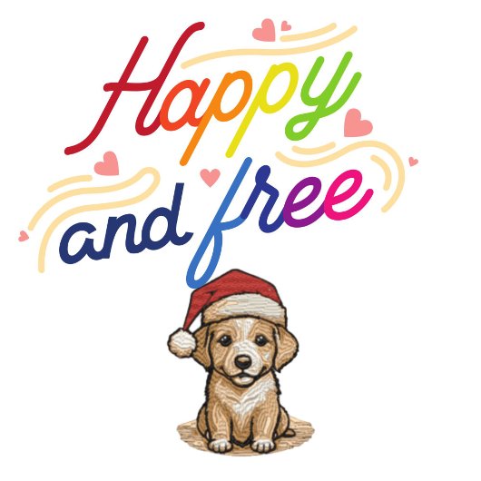 Happy Christmas Happy en gratis hond T-shirt
