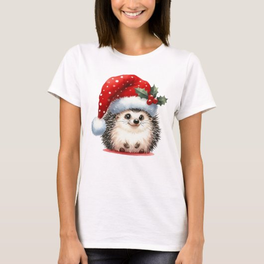 Happy Christmas Hedgehog T-shirt (Voorkant)
