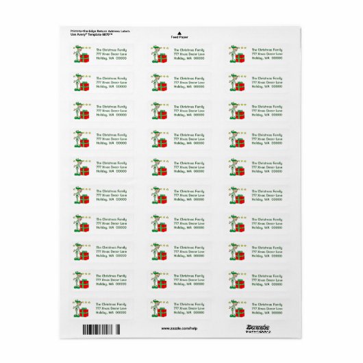 Happy Christmas Kaart Envelope Sticker (Full Sheet)