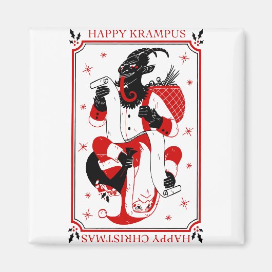 happy christmas krampus magneet (Voorkant)