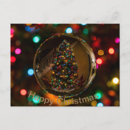 Happy Christmas maroon kleur standaard briefkaart