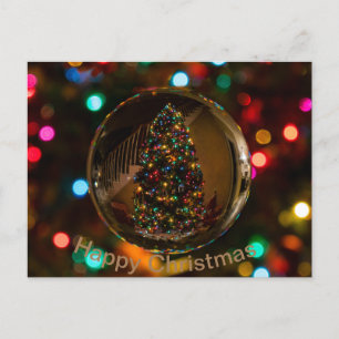 Happy Christmas maroon kleur standaard briefkaart