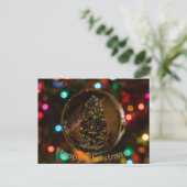 Happy Christmas maroon kleur standaard briefkaart (Staand voorkant)