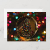 Happy Christmas maroon kleur standaard briefkaart (Voorkant / Achterkant)